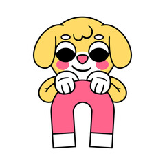 cute dog holding a magnet