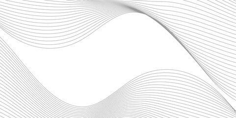 Fototapeta premium Creative line art. Vector illustration EPS 10. black shiny waves with lines created using Blend Tool.Design elements. Wave of many gray lines. Abstract wavy stripes on white background isolated. 