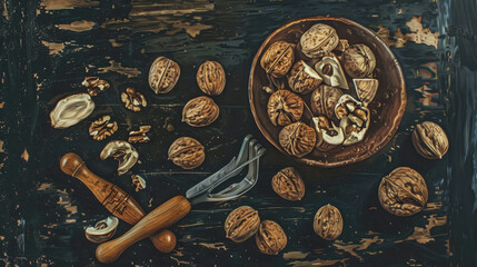walnuts and nutcracker