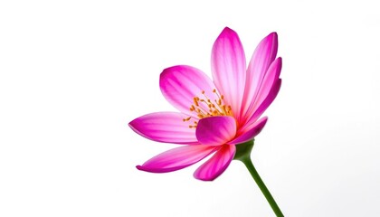 Obraz premium A single vibrant bloom, petals perfectly formed, isolated against a pure white backdrop, bloom, detail