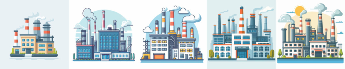 Obraz premium Factory building vector