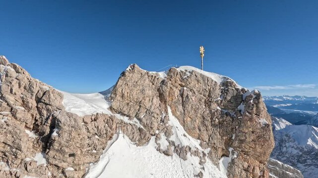 View of Zugspitze cross on summit