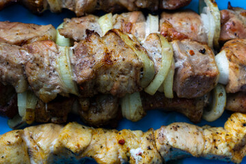 shish kebab on the grill