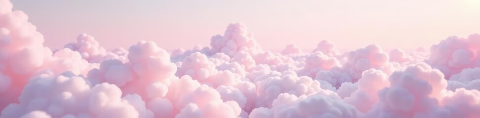 Pastel pink hues blending with fluffy white clouds, white, airy