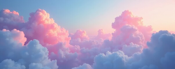 Pastel rainbow hues in the clouds with subtle shimmer, subtle, cloudy