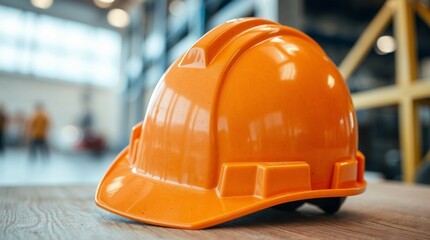 Construction helmet lying on the floor at a construction site