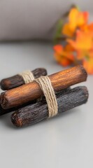 Vanilla Beans and Orchid Flower Composition