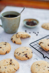 Homemade delicious chocolate chip cookies.
