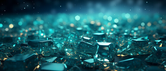 Naklejka premium futuristic sci fi scenic immersive vibrant cyan sponges background