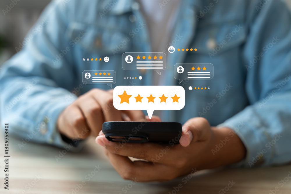 Canvas Prints online customer satisfaction survey service concept, client rate service from experience in applicat
