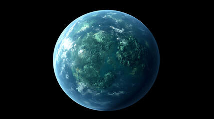 Obraz premium Alien planet with lush greenery and clouds