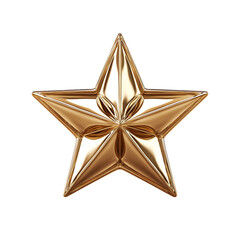 Obraz premium Luxurious Gold Star Ornament png isolated on transparent background