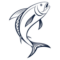 silhouette fish image on white background