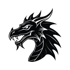dragon head of a silhouette art
