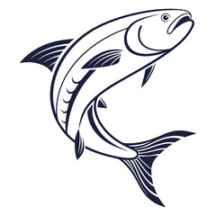 silhouette fish image on white background