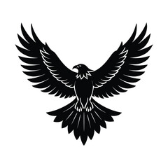 eagle wings spread wide silhouette art