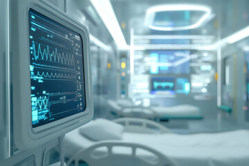 Fototapeta premium Advanced medical technology ensures patient safety and well being in modern healthcare facility