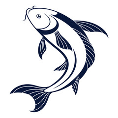 silhouette fish image on white background