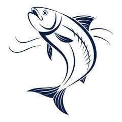 silhouette fish image on white background
