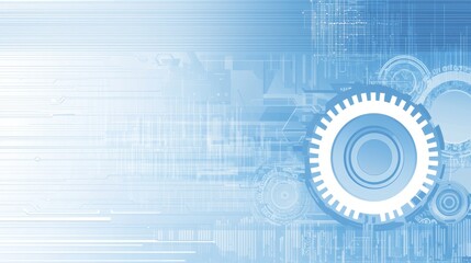 Obraz premium Futuristic technology gear, digital background, innovation concept