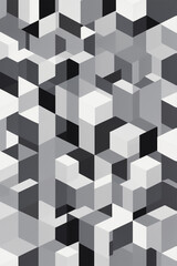 Obraz premium Randomized Square Pattern | Mosaic Tile Canvas in the Bathroom | Black White gray | Flor Wall Club Gilaf design | Abstract Image Background