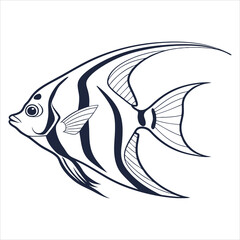 silhouette fish image on white background