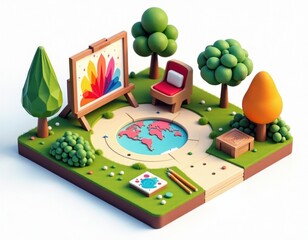 Creative Garden Oasis World Map Art Studio