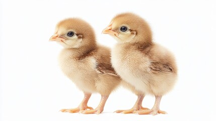 Obraz premium A charming baby chick peeks at us from the right, captured in a heartwarming close-up as it gazes gently to the left. Its delicate features and tiny beak exude innocence and curiosity