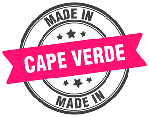 Made in Cape Verde round sign. Made in Cape Verde stamp.
