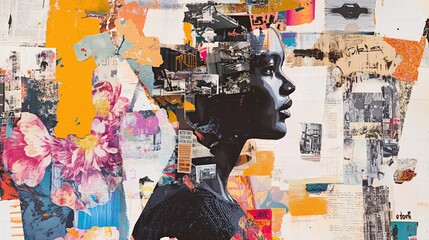 Collage Portrait of a Black Woman Urban Dreamscapes