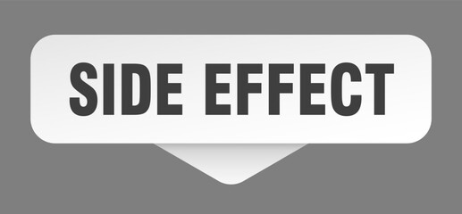 side effect sticker. side effect sign isolated on gray background
