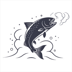 silhouette fish image on white background