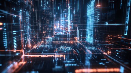 Abstract Data Stream in a Digital Matrix, Technological Background