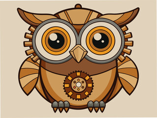 steampunk mechanical owl