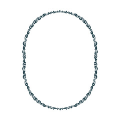 art nouveau abstract leaves floral vector frame line artistic