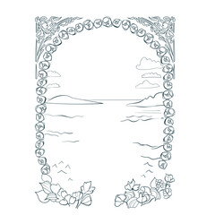 sea sky ocean vector nature frame line artistic