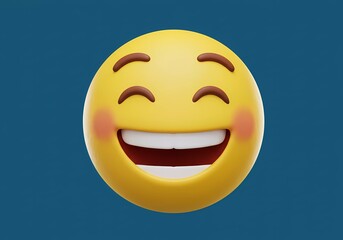 Fototapeta premium Joyful 3D Emoji: A Rendering of Happiness