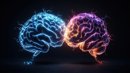 Two detailed brain models showcasing the complexity of human anatomy and neuroanatomy in a scientific context