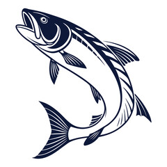 silhouette fish image on white background