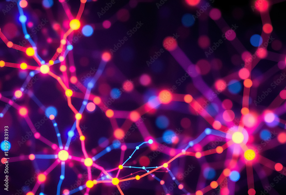 Poster abstract network of glowing connections reminiscent of neurons digital infrastructure