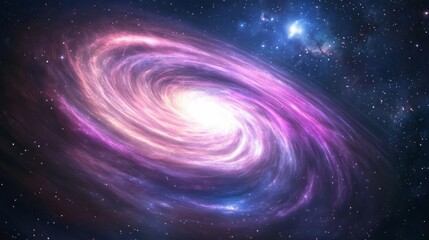 Fototapeta premium Beautiful Spiral Galaxy with Bright Stars and Cosmic Clouds