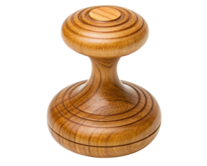 A wooden massage tool promotes relaxation and well being on a transparent background