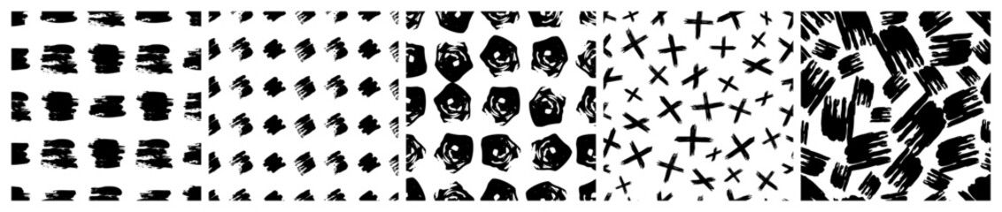Set of seamless patterns with scribble smears