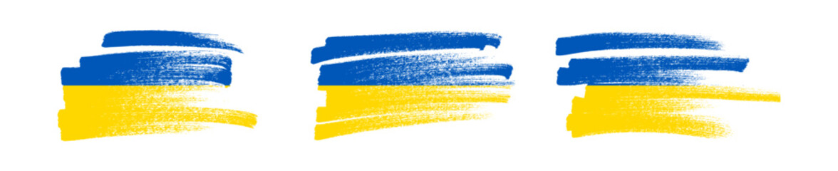Set of Ukrainian national flags