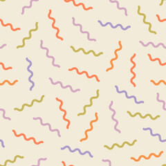 Abstract wiggly lines seamless surface pattern