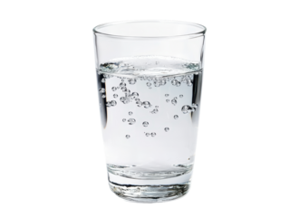 Isolated Glass of Water with Bubbles