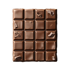 Obraz premium Chocolate bar isolated on transparent background