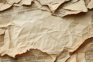 Vintage inspired paper art background with aged newspaper textures and golden ratio layout for political messages Generative AI