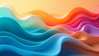 Obraz premium Vibrant, colorful waves with a gradient effect, creating a dynamic and abstract visual.