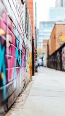 Fototapeta premium Colorful Graffiti Alleyway Urban City Street Art Architecture Photography